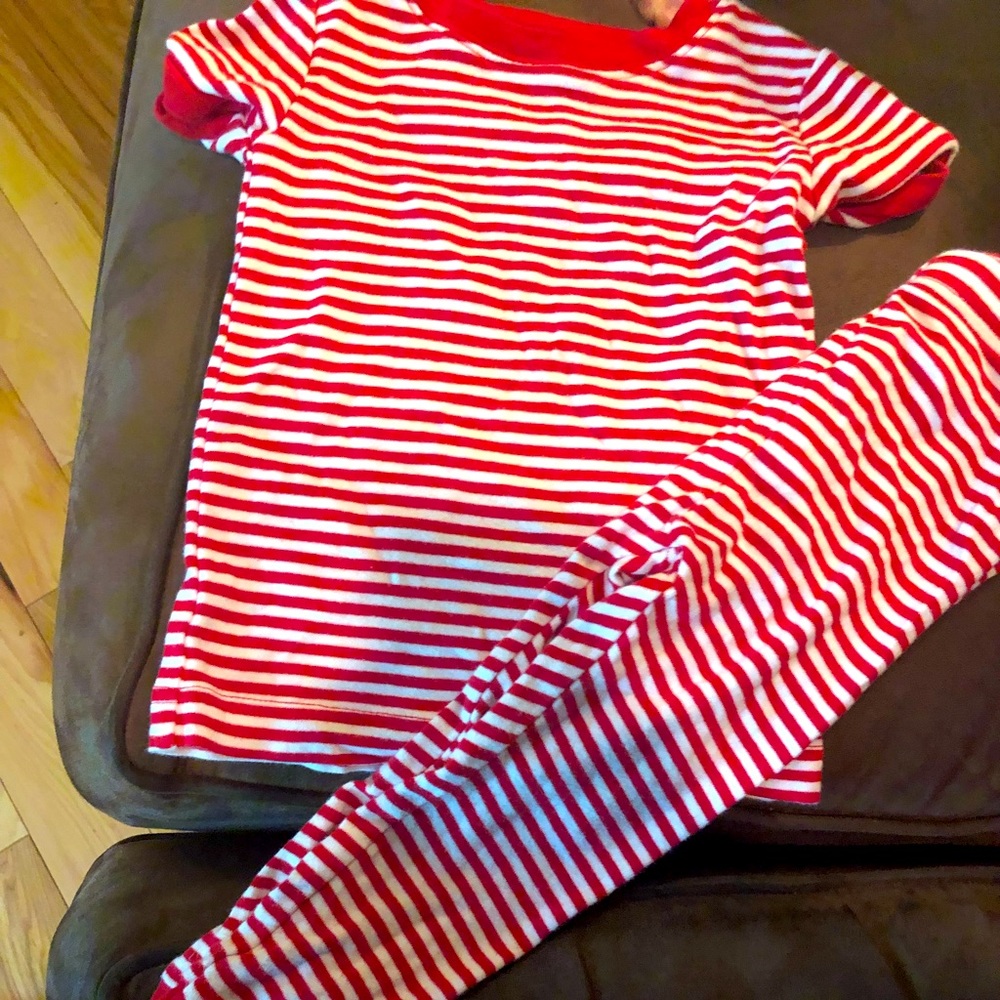 Toddler red and white stripe pjs set. Old navy